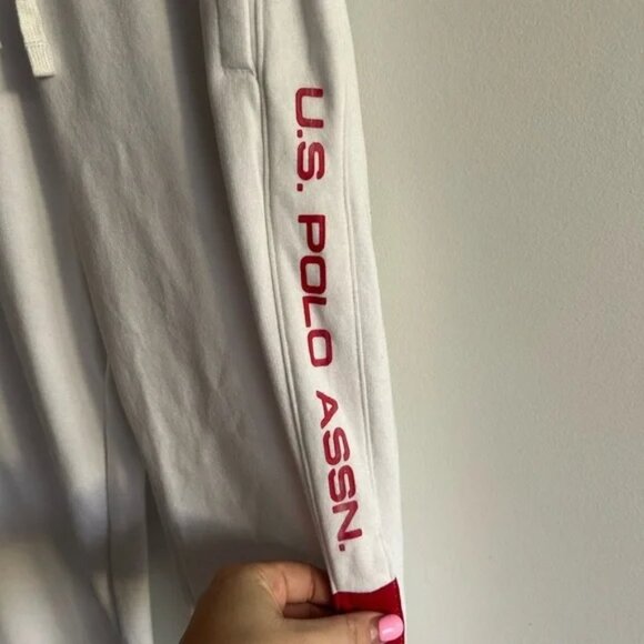US POLO ASSN. brand size M, white sweatpants with Canadian flag, pockets - Picture 7 of 8